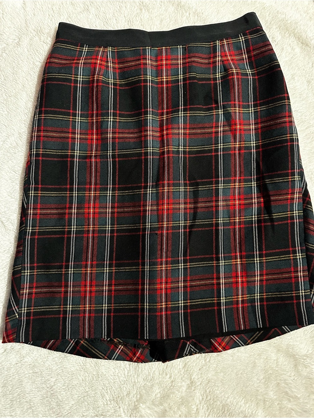 Vintage J.Crew 100% Virgin Wool Stewart Tartan Plaid Skirt